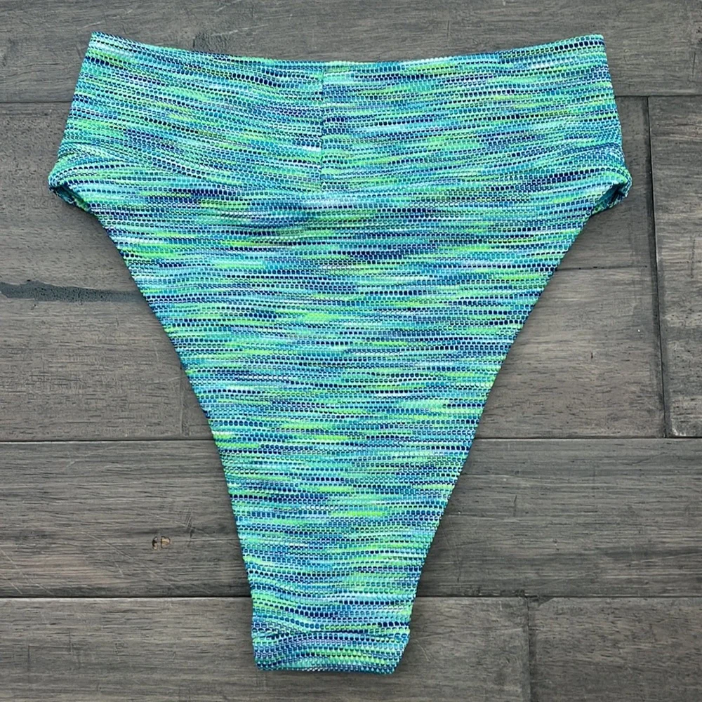 Aerie Space Dye Longline Scoop Bikini Swim Top & High Cut‎ Cheeky Bottom Size XS